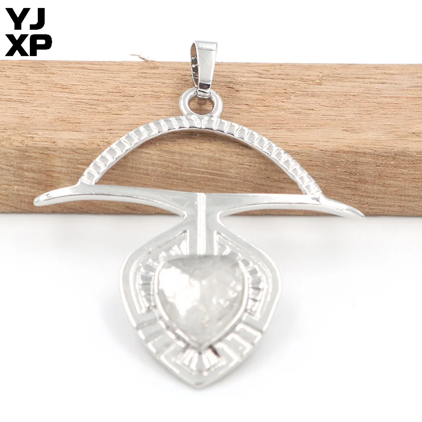 YJXP Exclusive Design Silver Plated Anchor Shape Natural Rock Crystal Section Pendant | Украшения и аксессуары