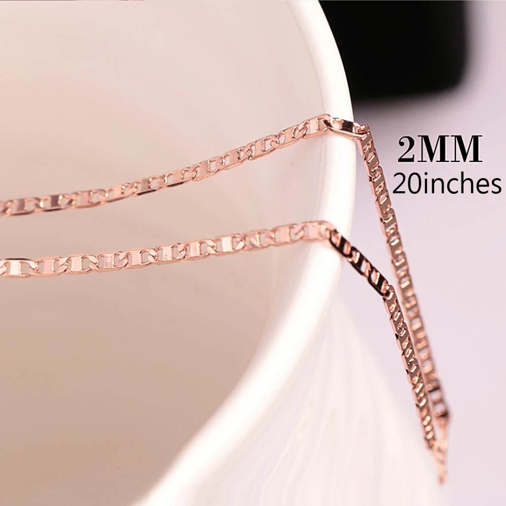 10 шт. ожерелье из розового золота с 20 дюймовым новым женским ювелирным изделием