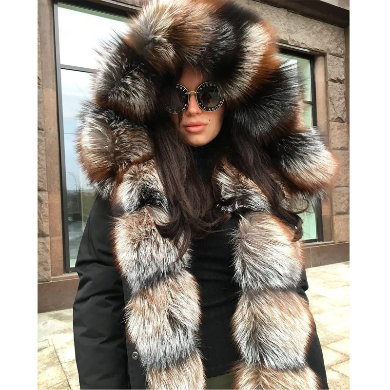 CKMORLS новая парка из натурального меха для женщин зимняя куртка с натуральным