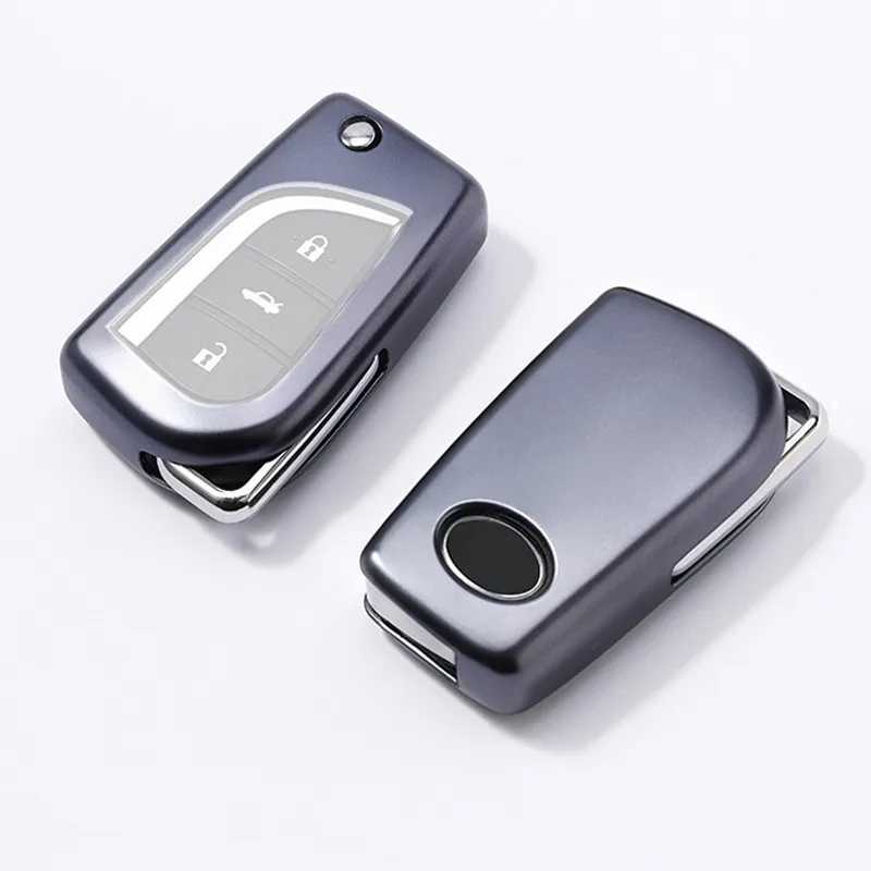 Soft TPU car key fob cover case shell set holder for Toyota Corolla Prado Fortuner RAV4 folding flip Remote Protect | Автомобили и