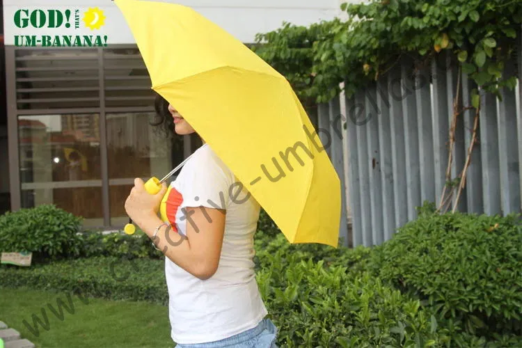 Banana parasol 6 ribs three fold mini bag umbrellas windproof superlight summer shopping fashional pocket parasols | Дом и сад