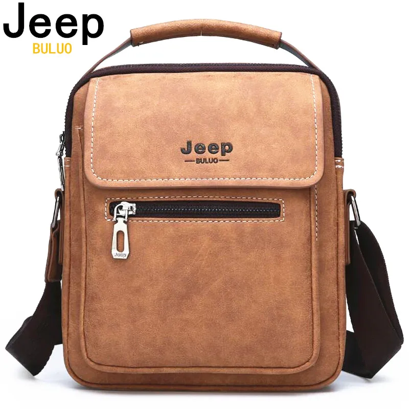 Мужская брендовая кросс боди сумка jeep buluo классическая коричневая для документов