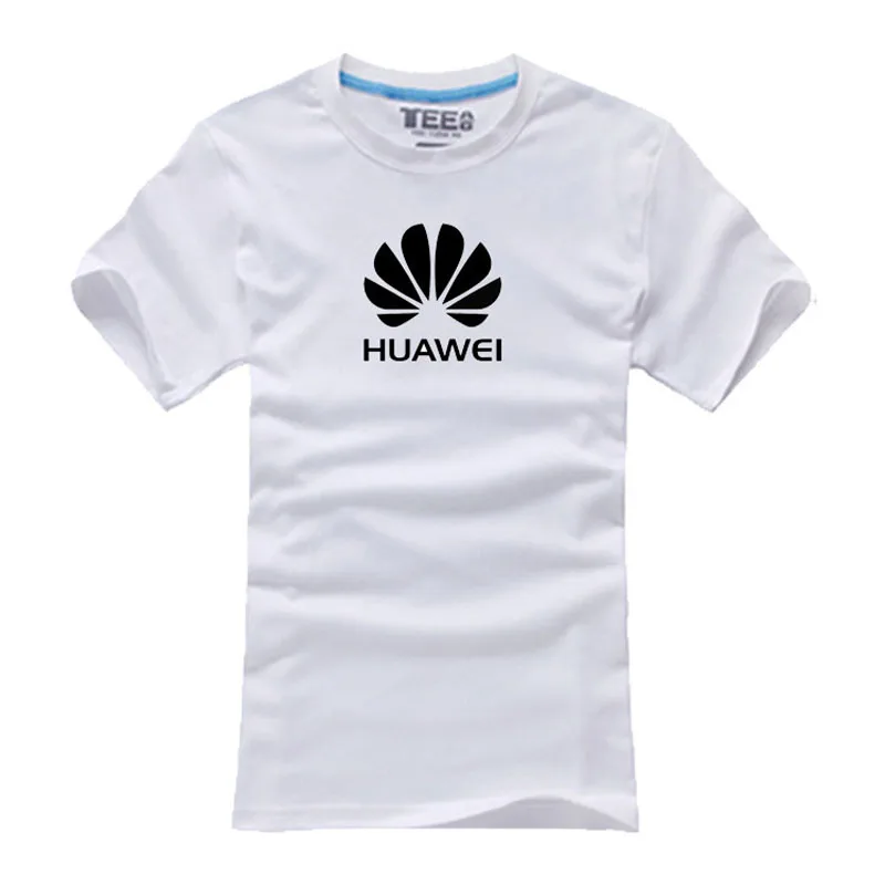 Летняя футболка с логотипом Huawei хлопковая Повседневная коротким рукавом |
