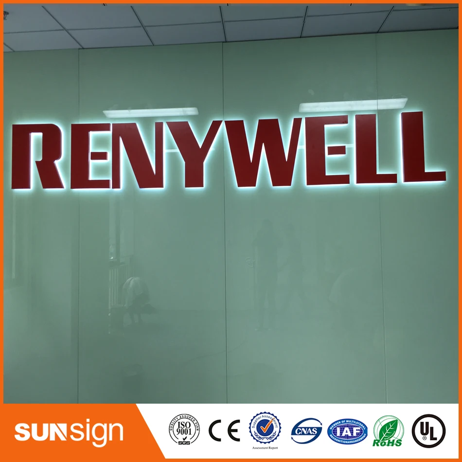 Factory wholesale stainless steel backlit signage store front logo led metal letter