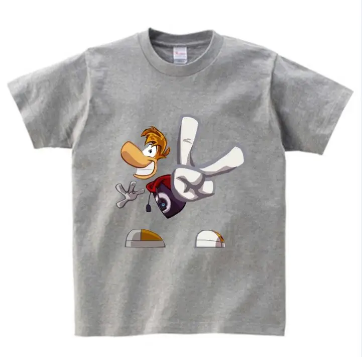 graw childreT-shirt Футболка с героями мультфильмов для мальчиков и девочек Футболка с принтом «Rayman Legends adventures» Детская забавная одежда детская разноцветная футболка NN - Цвет: graw childreT-shirt