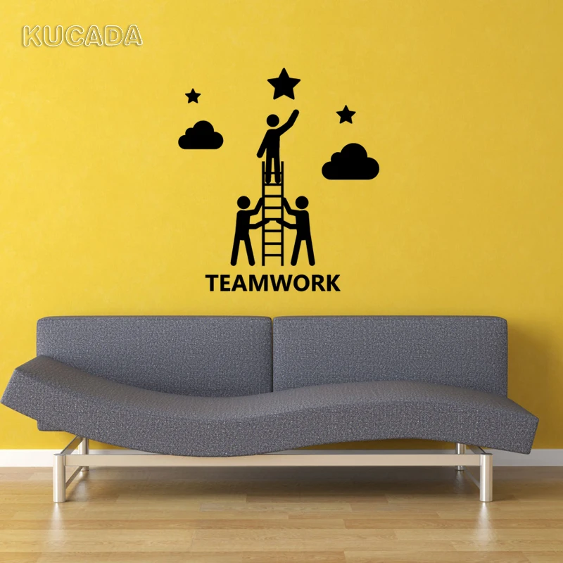 Виниловые наклейки на стены компании Teamwork офис девиз Конференц-зал кабинет Декор