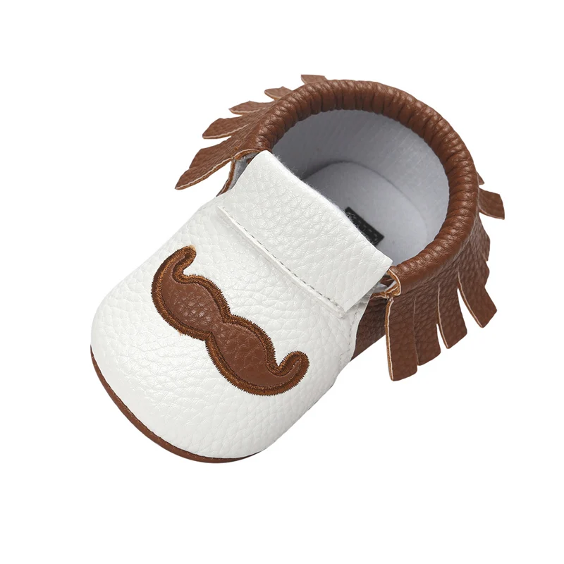 Детская обувь с мультяшным рисунком бороды из искусственной кожи кисточками для