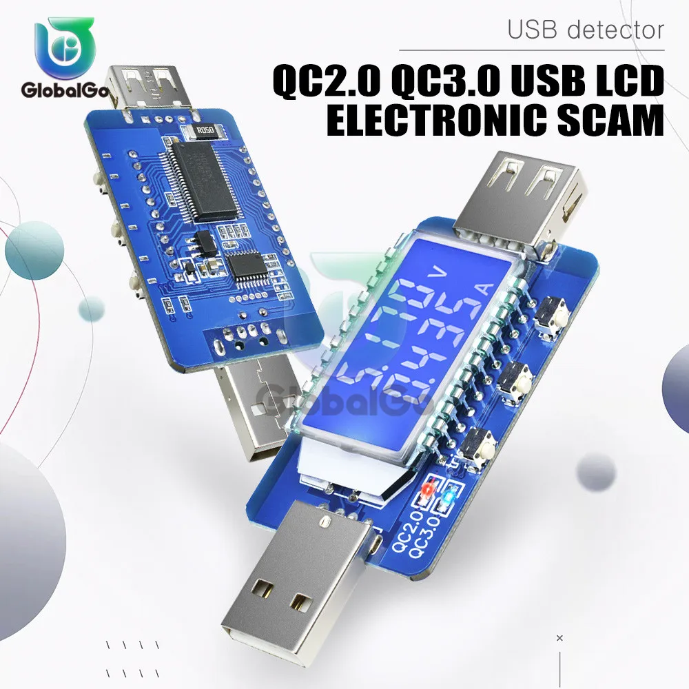 QC3.0 QC2.0 4 V-28 V Электрический афера Мощность триггер ЖК-дисплей цифровой детектор USB тестер Напряжение измеритель тока тестер Вольтметр Амперметр