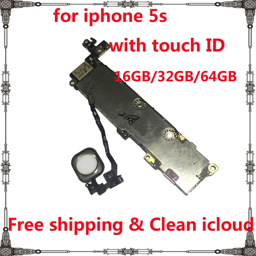 Материнская плата для iphone 5s clean icloud с системой IOS 16 ГБ 32 64 Гб материнская с/без touch ID