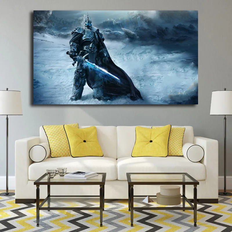 World Of Warcrafts ArthasThe Lich King настенные художественные плакаты на холсте печатные картины маслом настенные картины для спальни современный домашний декор