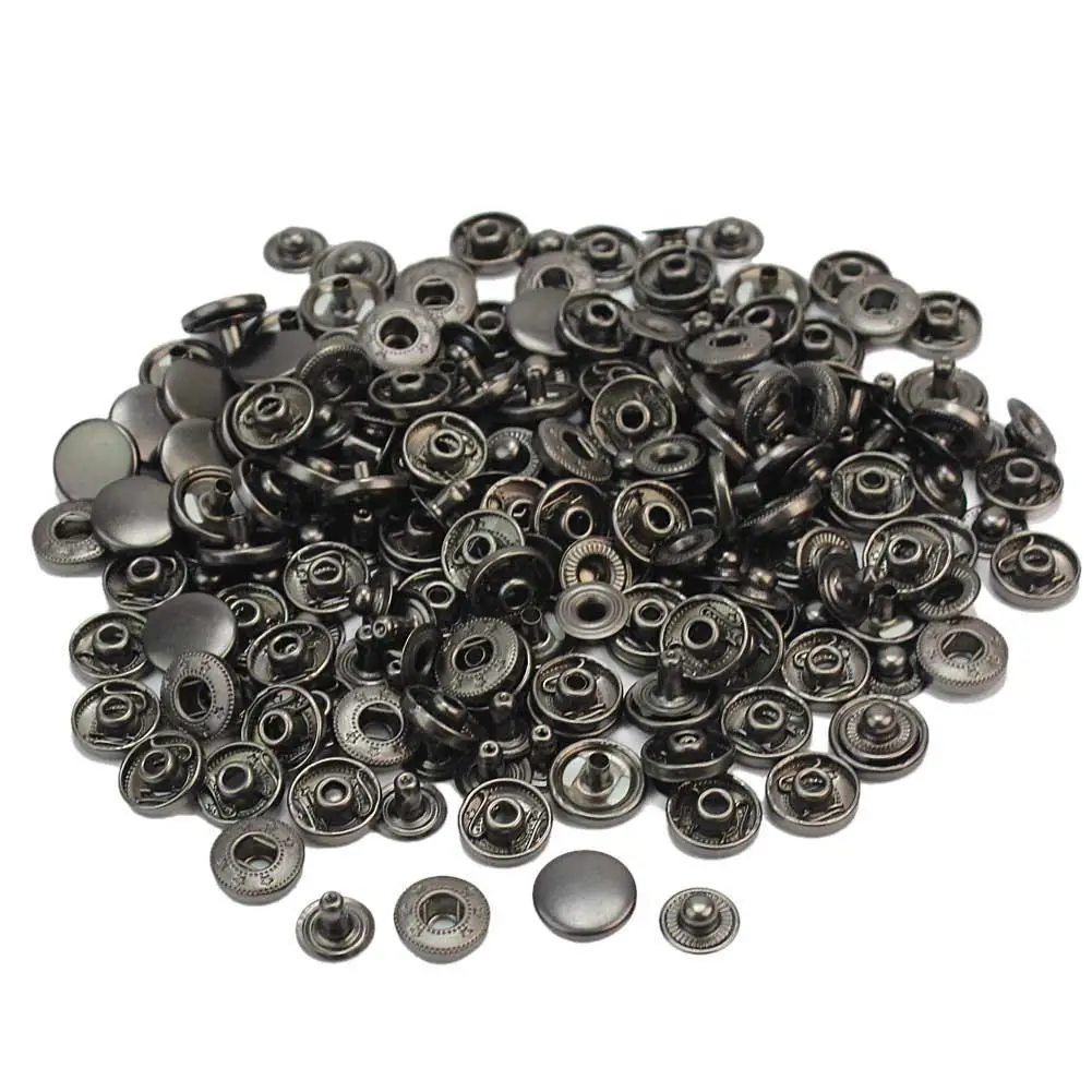 50Pcs/Pack Vintage Style Sewing Metal Snap Press Buttons Black Button For Clothing Bag Leather Craft Acessorios |