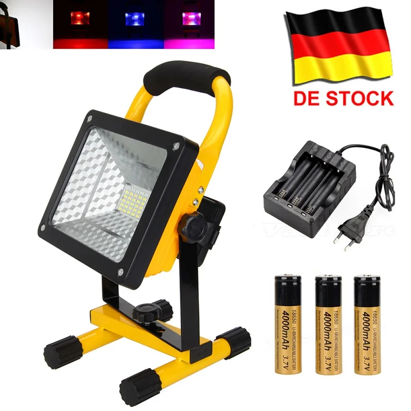 3 Цвета Мощный люменов Рабочая лампа портативный Перезаряжаемый RGB 36LED 50 Вт