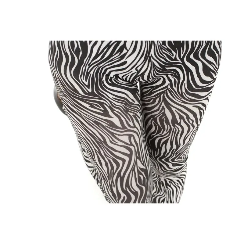 Новинка 2020 года Модные черно-белые леггинсы с вертикальным принтом зебры Женские