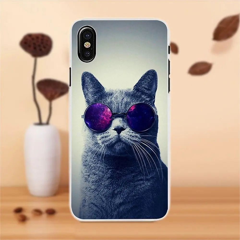 Fashion Cat With Sunglasses Soft TPU Cover Cases For Apple iPhone 4 4S 5 5C SE 6 6S 7 8 Plus X LG G4 G5 G6 K4 K7 K8 K10 | Мобильные