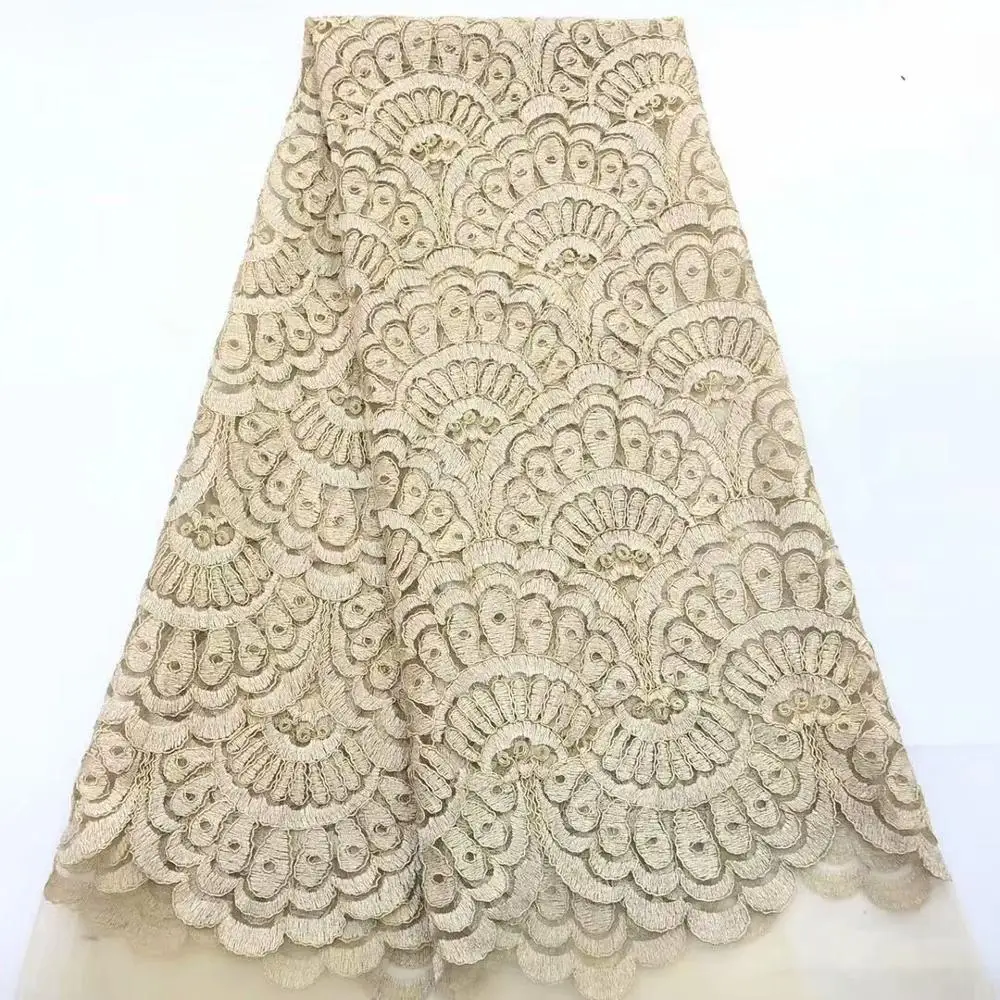 

2019 Latest African Lace Fabrics For Parties Wedding Embroidered Cord Lace Fabric 2019 high quality lace Nigerian Lace Fabric