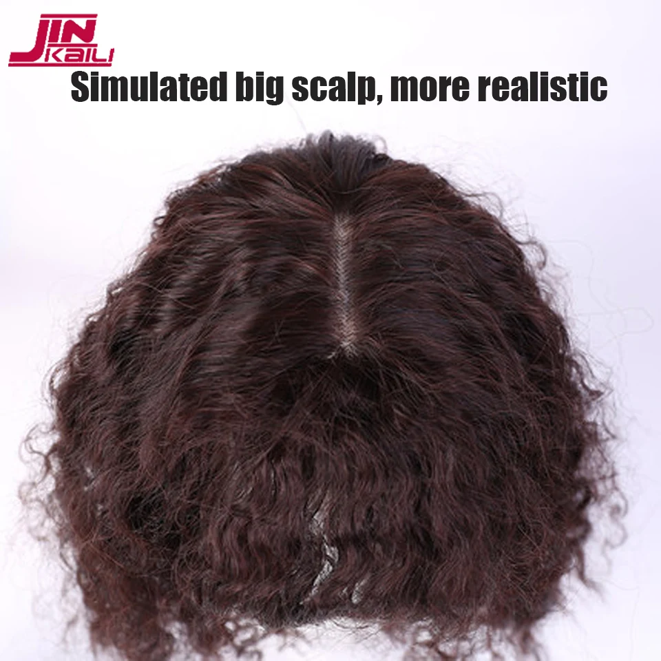 

Women's Synthetic Curly Wig With Bangs Natural Invisible Clip in Hair Extension For Women