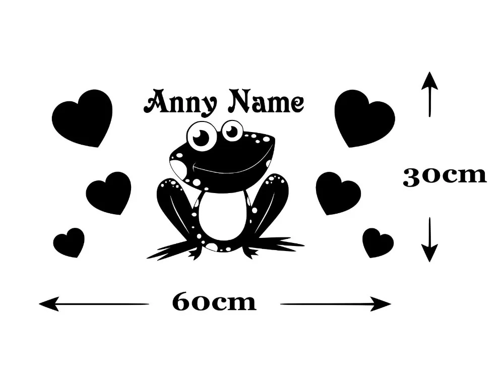 Персонализированные Виниловые Настенные стикеры Happy Frog для детской комнаты