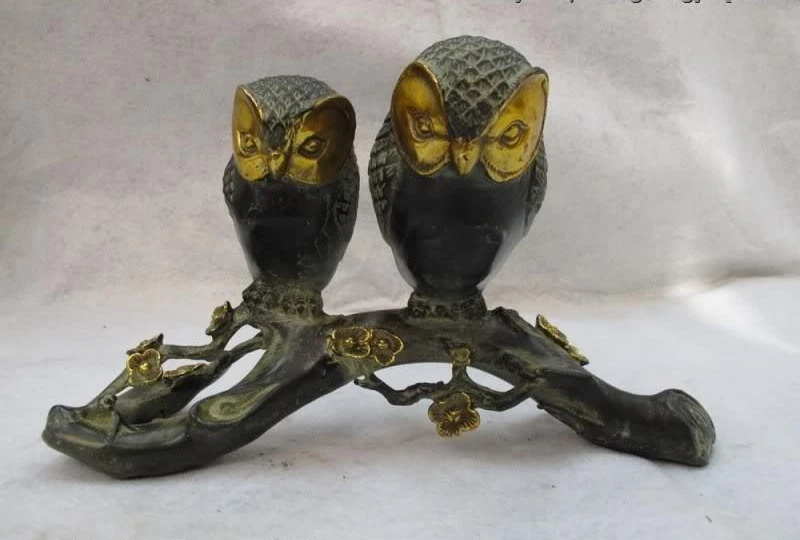 Китайская народная Классическая медная бронзовая позолоченная фэн шуй птица