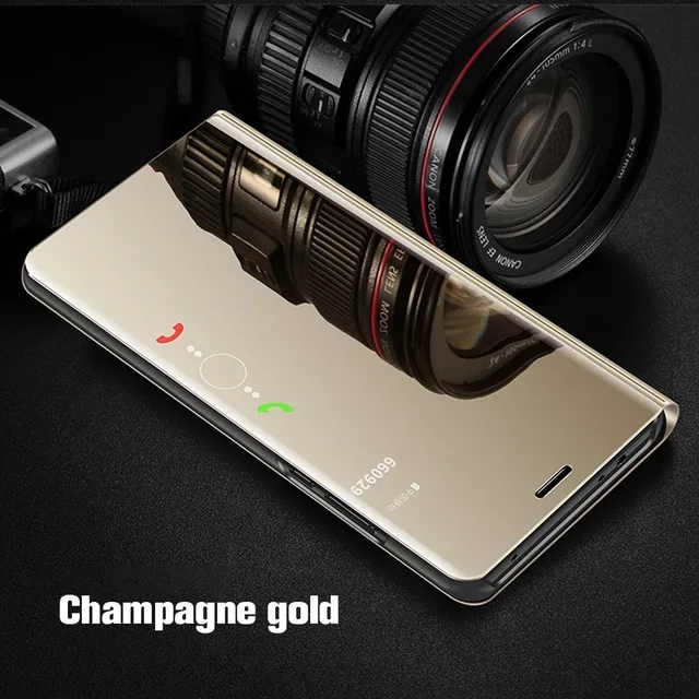 Прозрачный зеркальный чехол ALANGDUO для iPhone XS MAX XR Роскошный кожаный флип подставка