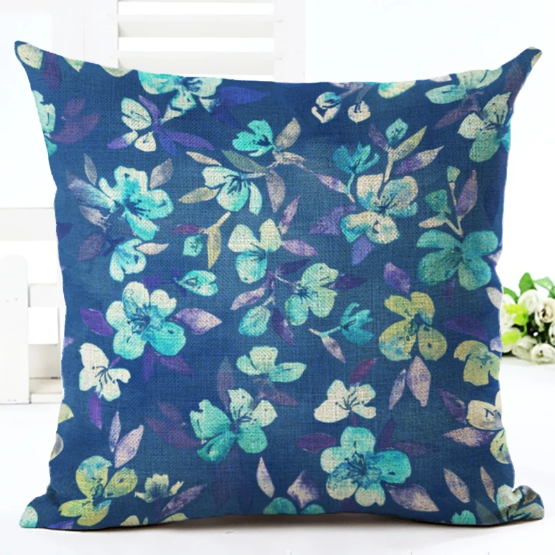 2016 Ретро стиль деревенский цветочный сектор квадратный льняной с принтом диван