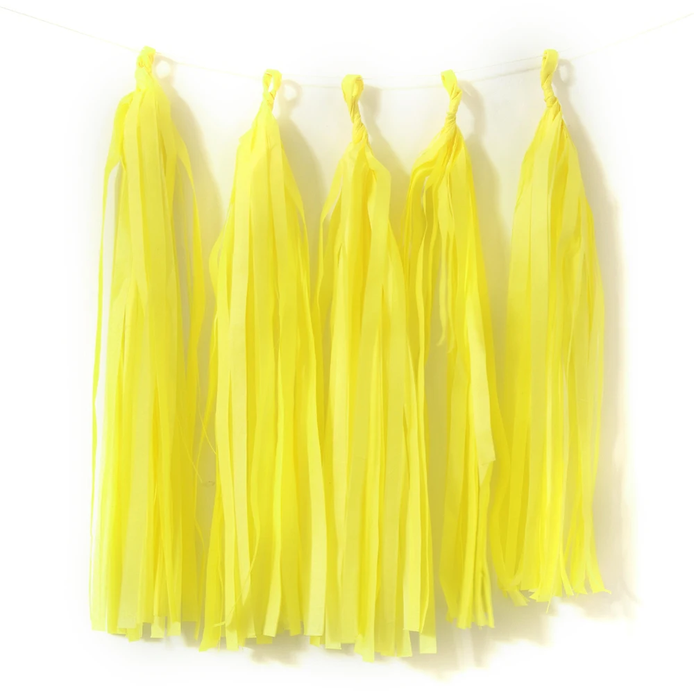 7 deep yellow Гирлянда конфетти для детского душа из папиросной бумаги с кисточками гирлянда динозавр вечерние гирлянды для дня рождения Свадебные украшения - Цвет: 7 deep yellow