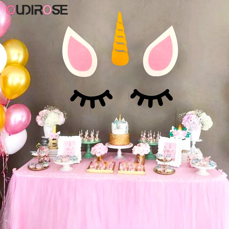 Лучшая продажа Единорог декоративная бумага для вечеринок цветы рога уши День