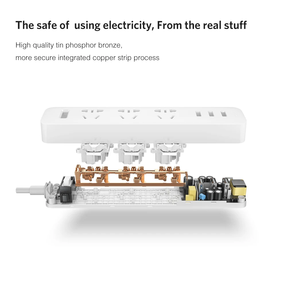Оригинальный XiaoMi 3 Mi Smart Plug адаптация полосы питания с USB удлинитель стандартный