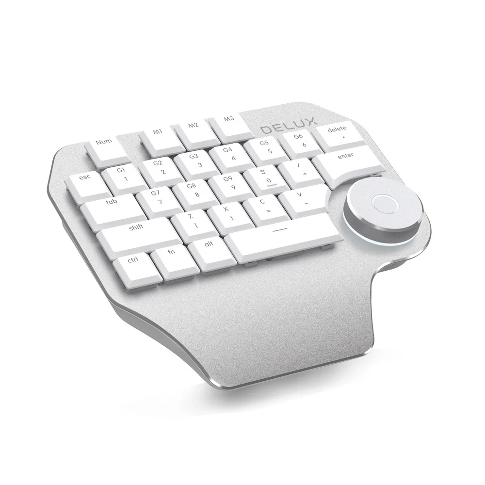 keyboard Delux T11 дизайнерская клавиатура умный циферблат 3 группы настраиваемые клавиши клавиатура с M618 Мини Bluetooth беспроводная Вертикальная мышь комбо - Цвет: keyboard