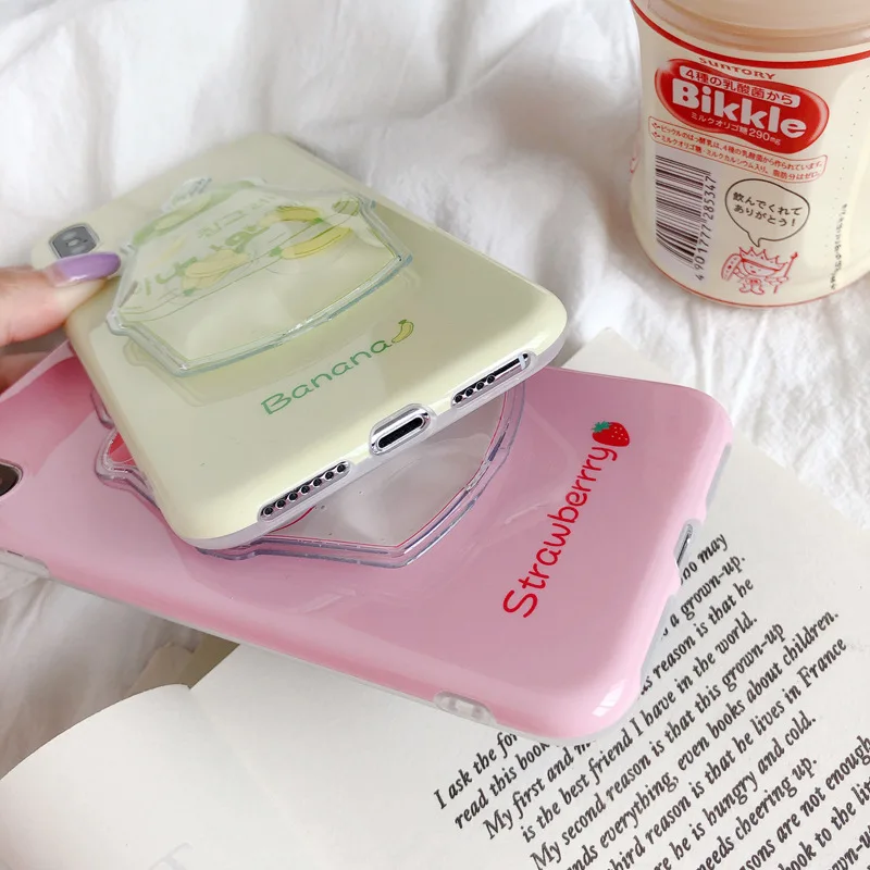 Korean Reduce Pressure Fruits Drink Phone Case For iPhoneXR XS MAX X Cute Lovely Patterned iPhone8 7 6S Plus Soft Cover |