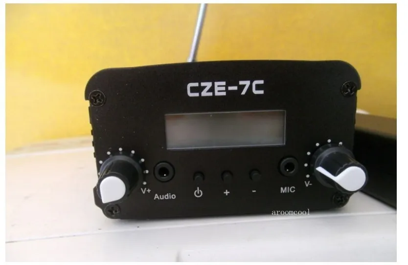 CZE 7C 7 Вт стерео ЖК радиостанция fm передатчик + адаптер 12 В антенна кабель|adapter