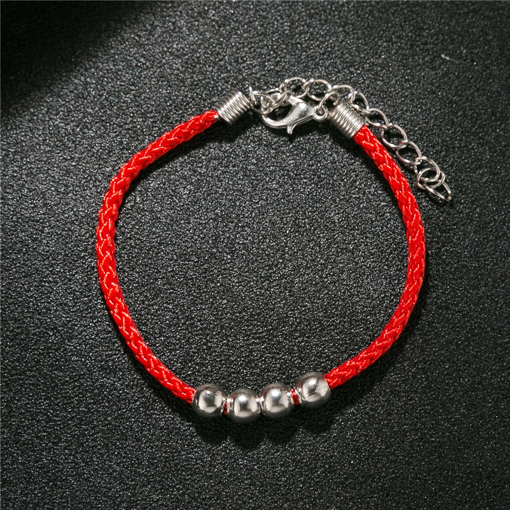 Романтический амулет бесконечности с красной нитью браслеты цепочки для женщин
