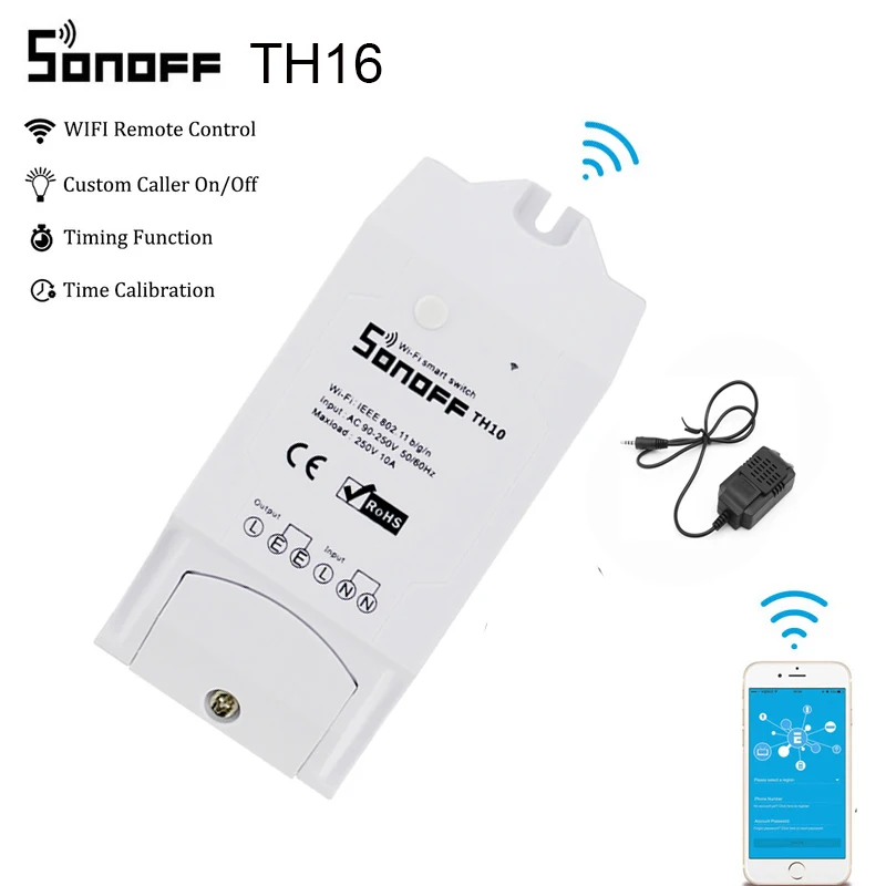 Itead Sonoff TH16 умный Wifi переключатель мониторинг температуры и влажности дом