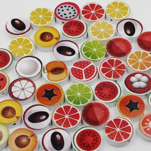 

100pcs/lot Wholesale Colorful Lead-free Fruit Wood Beads for Bracelet/Necklace 20mm k04010