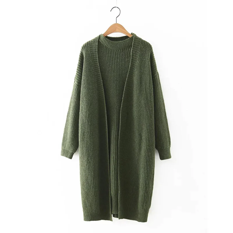 

Fashion Women Knitted Sweater Casual CardiganTwo-piece set Long Sleeve Jacket Solid Loose Coat Outwear Tops