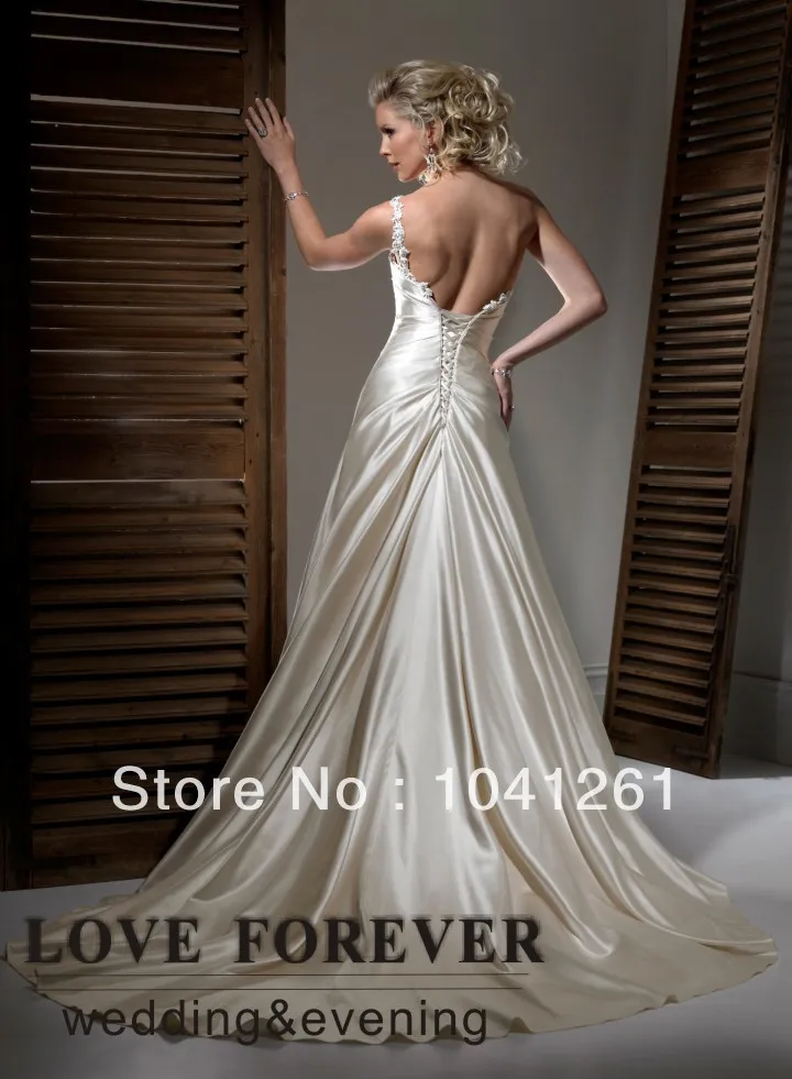 One Shoulder Best Selling Lace Back 2012 Wedding Dresses With Butterflies | Свадебные платья