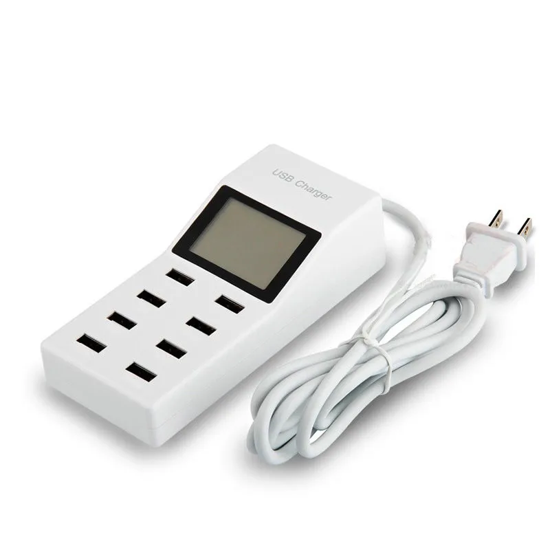 8 портов USB настенное зарядное устройство LED экран дисплея США ЕС Великобритании