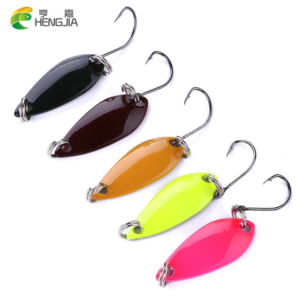 

HENGJIA 5pcs 3cm/2.6g Isca Artificial Fishing Lure Metal Spoon Spinner Wobbler Hard Carp Fishing Pesca Fishing Tackle