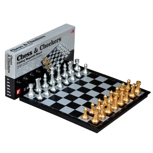Набор Магнитных шахматных предметов 3 разных размера Складная Настольная доска