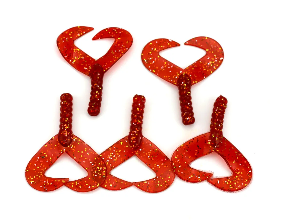 Большая распродажа 80 шт. искусственная рыболовная приманка с двойным хвостом