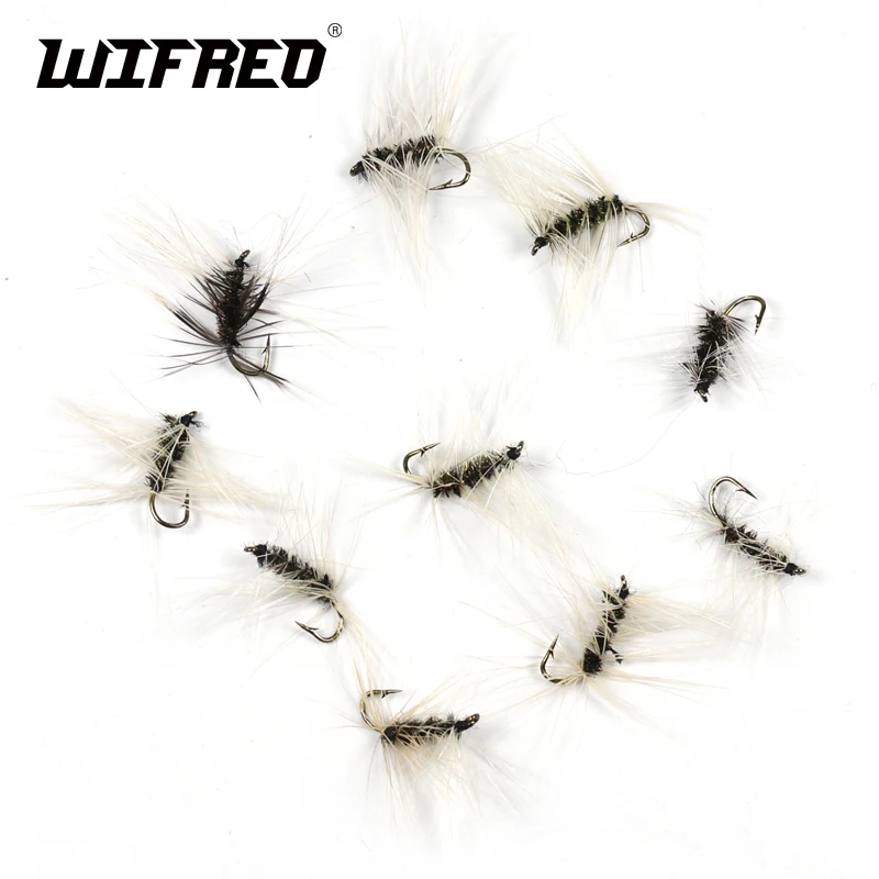 Wifreo 10 шт. 10# серый Гриффит Гнат комаров сухой муха форель Пан рыба синий жабр лещ Рыбалка сухие мухи