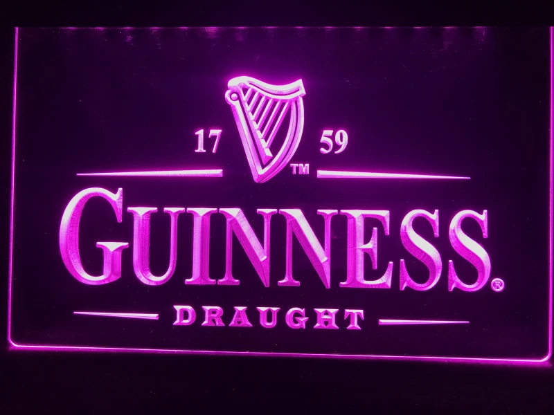 A002 Guinness винтажные логотипы пивной бар светодиодный светодиодная неоновая