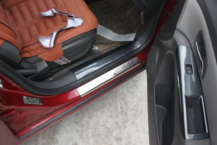 Carbin волоконные двери Накладка на порог для Chevrolet Cruze 2009 10 11 12 13 14 2015 AAA085|Наклейки