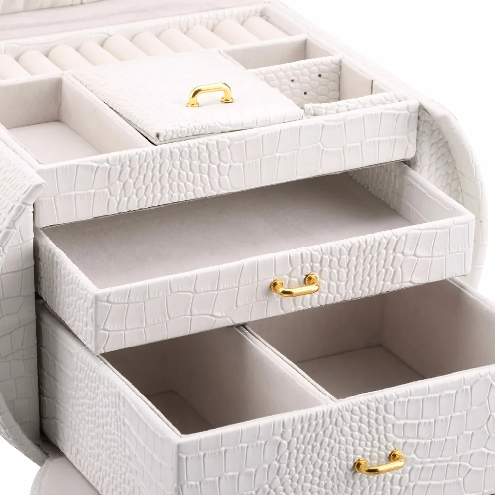 Коробка ювелирных изделий Finether из искусственной кожи с тиснением под крокодила