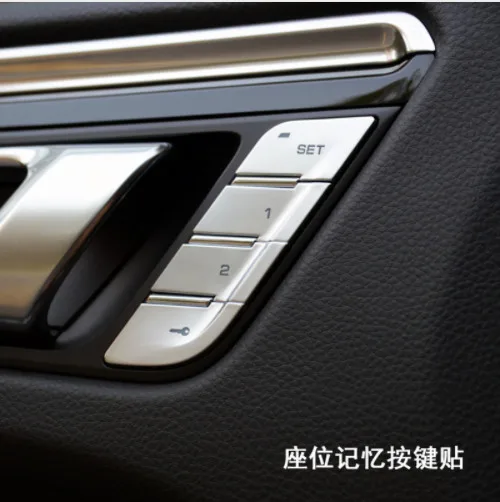 

Chrome ABS Car Door Memory Unlock Buttons Sequins Decoration Cover Trim for Porsche Macan 2015-18 Auto interior accessories