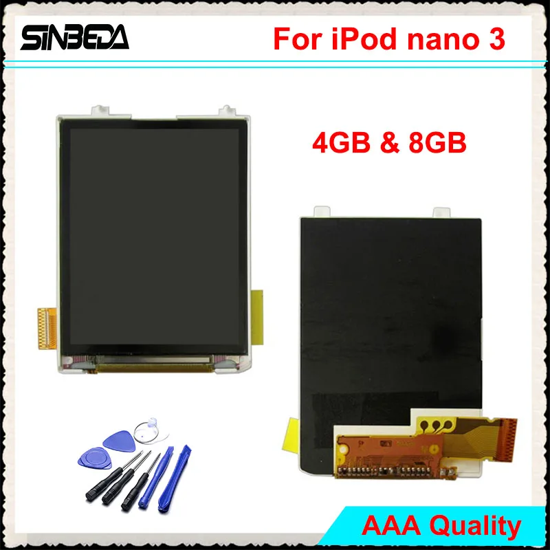 ЖК-экран Sinbeda для iPod Nano 3 3-го поколения 4 ГБ 8 Замена ЖК-дисплея без сенсорного