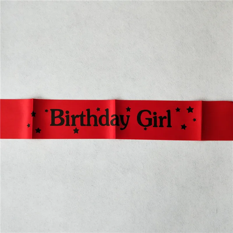 red birthday girl 1 предмет, блестящий атласный пояс для девочки на день рождения, для принцессы, с днем рождения, 10, 15, 16, 18, 20, 21, 30, 40 лет, вечерние украшения для взрослых, подарок - Цвет: red birthday girl