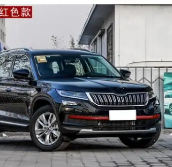 Автомобильные передние сетчатые решетки ABS хромированная отделка Гриль Стайлинг наклейка подходит для SKODA KODIAQ аксессуары для стайлинга автомобилей 2 шт