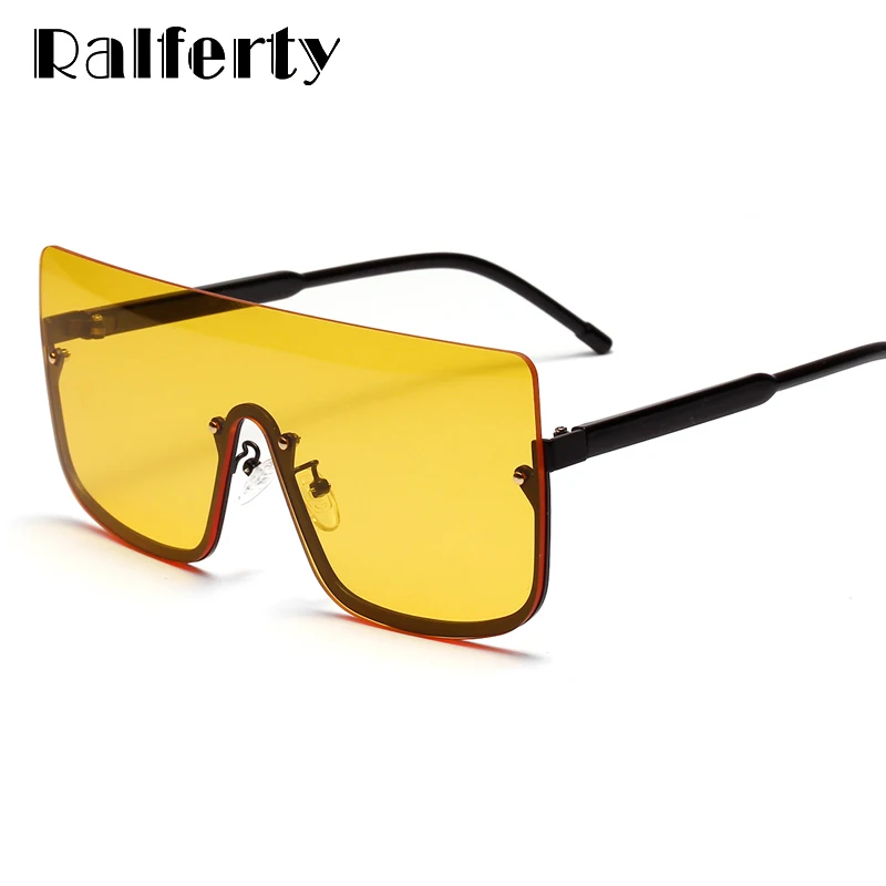 Женские и мужские солнцезащитные очки Ralferty большие UV400 серые W813067 2019|Женские очки|