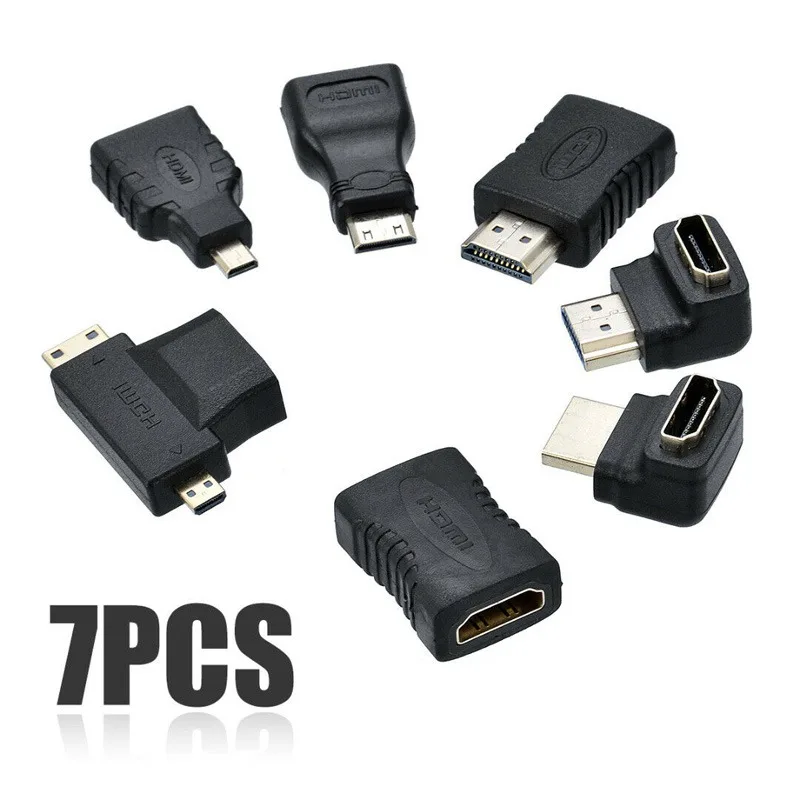 7 шт. Переходник HDMI штекер-HDMI гнездо адаптер 4K конвертер мини микро разъем