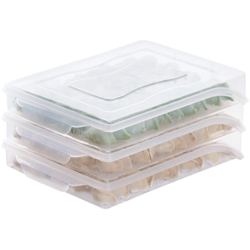 2Pcs Household Freeze Dumplings Storage Box with Lid Plastic Food Containers Refrigerator Organizer Case Holder Kitchen Or | Дом и сад
